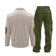 thumbnail image 2 of guisaled Men's Tracksuit 2 Piece Set Corduroy Cozy Sweatsuits Casual Jogging Athletic Sweatpants Quarter Button Sweatshirts Suits, 2 of 6