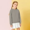 thumbnail image 4 of UACY Toddler Baby Boy Girl Long Sleeve Crew Neck Pullover Winter Sweatshirt Casual Sport Thermal Top Outfits Solid Color Clothes (Grey, 7-8 Years), 4 of 4