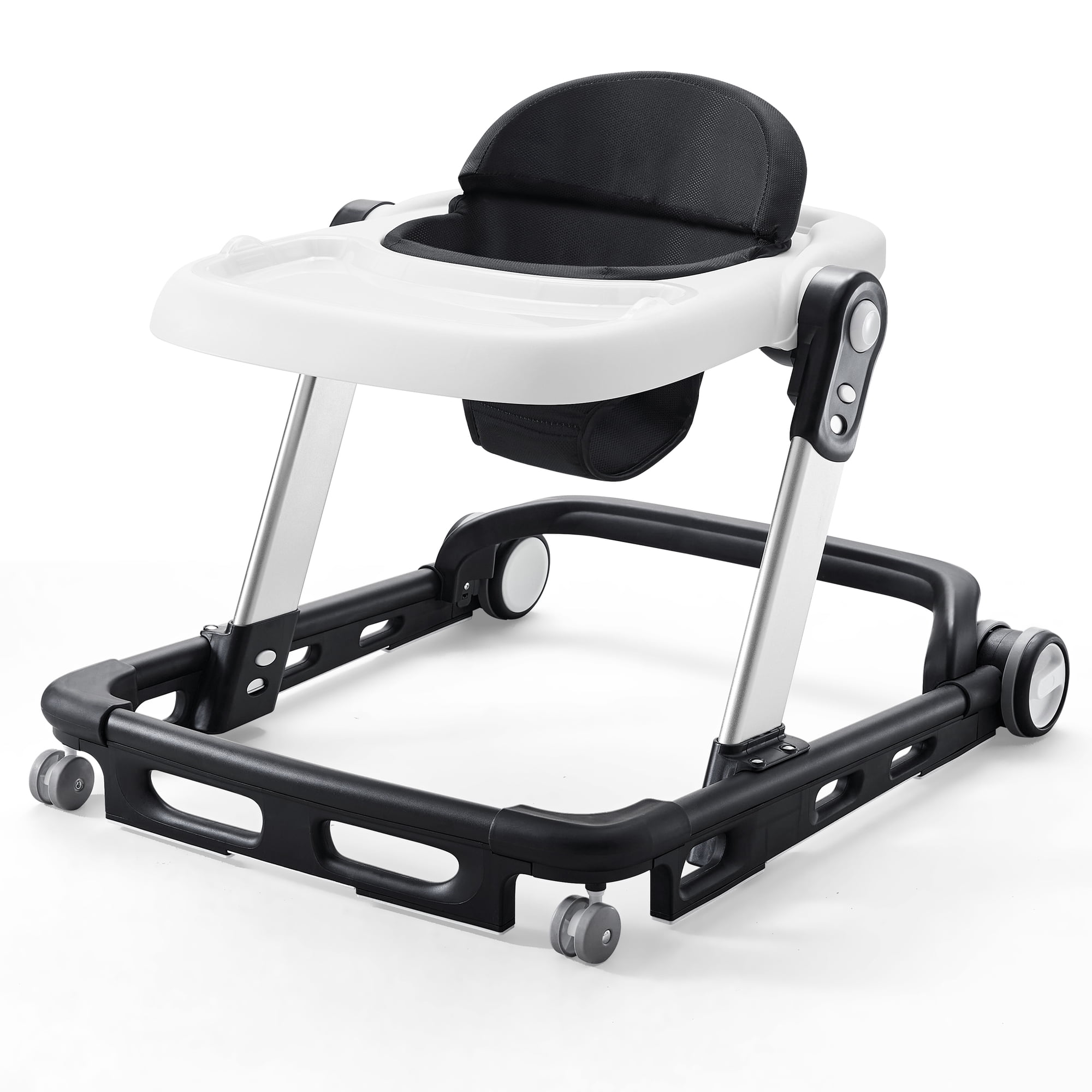HARPPA Baby Walker for Babies 6-18 Months, Anti-Rollover, Seat and Height Adjustable, Black