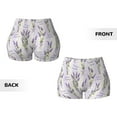 thumbnail image 5 of Picia Lavender Flowers Printed Workout Shorts for Women Seamless Scrunch Butt Lifting High Waisted Yoga Gym Booty Running Moisture-wicking Short Pants-Medium, 5 of 9