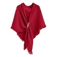 thumbnail image 1 of Breezora Womens Solid Color Triangle Shawl Wrap Windproof Warm Cloak Cardigan Lightweight Versatile Autumn Spring Red, 1 of 4