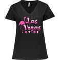 thumbnail image 3 of Inktastic Las Vegas- flamingo silhouette in pink Women's Plus Size V-Neck T-Shirt, 3 of 5