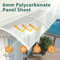 thumbnail image 3 of Macrout 39.8”x 37.8" Outdoor Window Awning Exterior with Polycarbonate Panels for Door Entrance, Air Conditioner, Front and Back Patio Door Canopy for Sun Shelter, UV, Rain, Snow Protection(White), 3 of 10