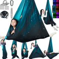 thumbnail image 1 of Columpio Sensorial HiChrote para Niños Soporta hasta 136 kg Interior y Exterior Kit de Columpio Terapéutico con Ganchos de Hamaca para Calmar, Efecto para Autismo, TDAH o TED. (Verde Espacial), 1 of 7