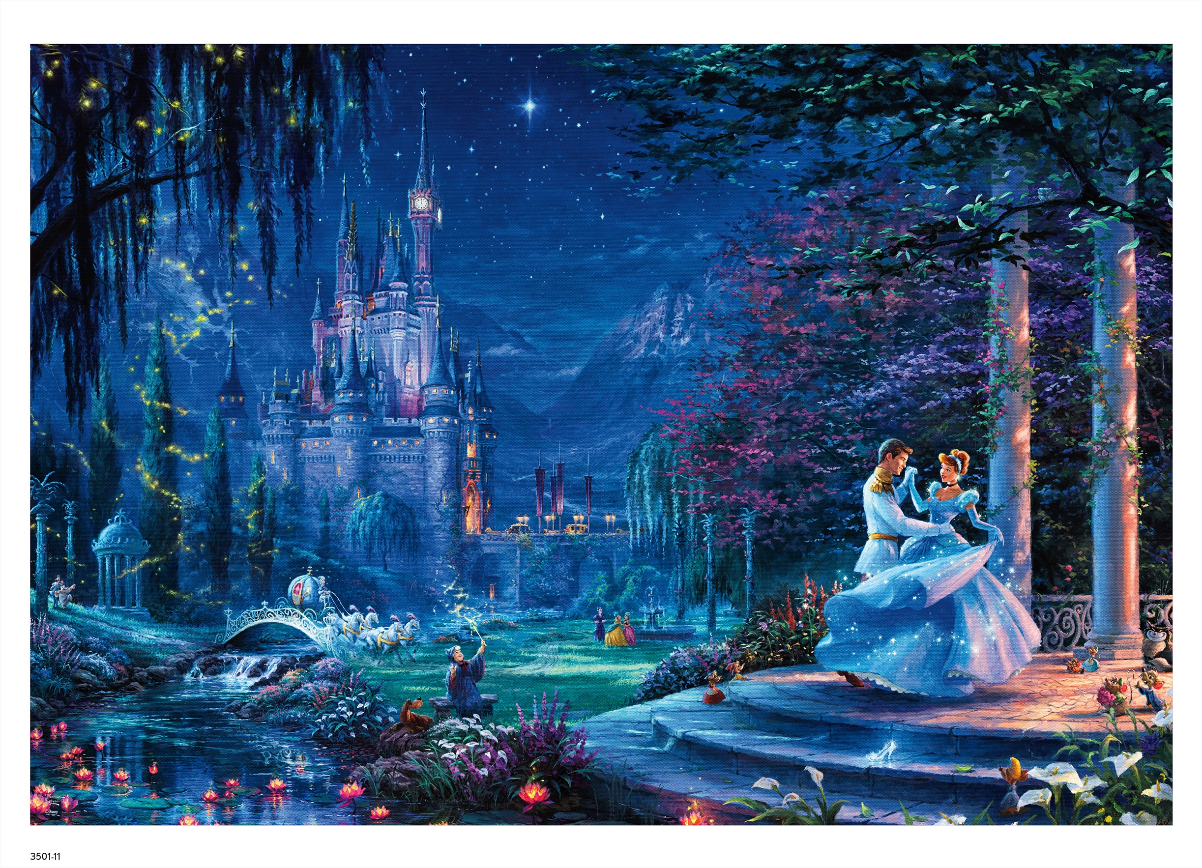 Walt Disney Cinderella ジグソーパズル Ceaco 2000-Piece Thomas Kinkade Disney Cinderella Dancing