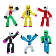 Zing Stikbot Avatar Series 1, Set of 6 UV Print Stikbot Collectable Action Figures, Create Stop Motion Animation