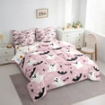thumbnail image 3 of Manfei Pink Gothic Halloween Bed in a Bag Full size, Spooky Ghost Bed Set, Bat Print Reversible Bedding Full Size, Super Cozy Bedroom Decor, 7 Pieces, 3 of 6
