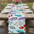 thumbnail image 4 of Spring Leaves Table Runner 36 Inches, Watercolor Leaf Botanical Nature Light Blue Bed Runner Dresser Scarves Tabletop for Indoor Outdoor Parties/Ceremony/Banquet, 13"x 36", 4 of 8