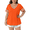 3122-orange, variant on CASSIE LIZ Womens Plus Size Tops Camo Star Summer Shirt V Neck Short Sleeve Loose Comfy Blouses XL-5XL