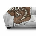 thumbnail image 3 of Dinosaur Soft Flannel Fleece Throw Blanket, Pattern of T-Rex Fossil in the Ground Dead Bones Archeology Prehistory Theme, Cozy Plush for Indoor and Outdoor Use, 70" x 90", Brown White, by Ambesonne, 3 of 6