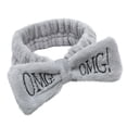 thumbnail image 3 of Face Wash Headband Wristband for Women Soft Microfiber Facial Spa Hair Wraps Makeup Skincare Bath Headbands Wrist Bands for Washing Face Fashion Velvet Hairband Bow Knot Women Hair Ring Light blue, 3 of 4