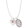 thumbnail image 1 of Delight Jewelry Silvertone Large July - Red Crystal Heart Best Mom Ever Charm Necklace, 1 of 4