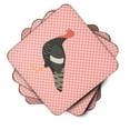 thumbnail image 2 of Carolines Treasures BB7987FC Marragansett Turkey Pink Check Foam Coaster, Set of 4, 2 of 3