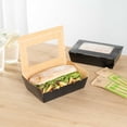 thumbnail image 3 of Cafe Vision 42 oz Black Paper Medium Take Out Container - Hinge Lock - 8" x 5 1/2" x 2" - 50 count box, 3 of 10