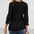 thumbnail image 5 of Ahdbta Womens 3/4 Sleeve Sweater Tops Ribbed Knit Round Neck Tunic Blouses Dressy Pullover T Shirts for Business Casual Work, 5 of 8
