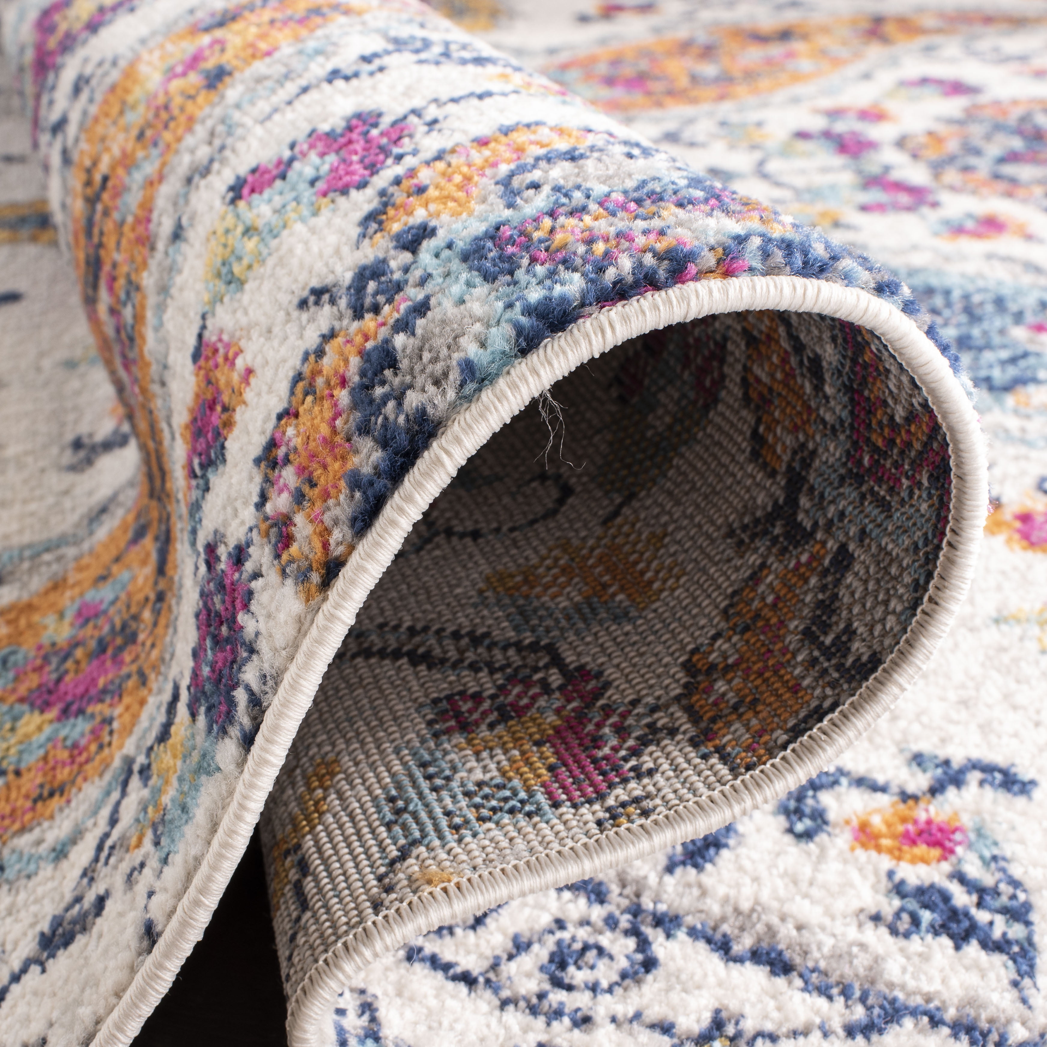 Safavieh Madison Hope Floral Area Rug, Cream/Multi, 3' x 3' Square