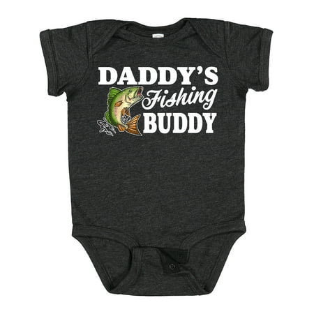 

Inktastic Daddy s Fishing Buddy with White Text Gift Baby Boy Bodysuit