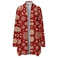 thumbnail image 4 of Camiseta de manga larga para mujer a la moda, cárdigan de Navidad con frente abierto de otoño, prendas de vestir exteriores holgadas, blusa estampada, abrigo, Tops Fridja po3269, 4 of 5