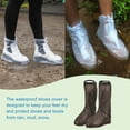 thumbnail image 6 of Uxcell Waterproof Shoes Cover Reusable Non Slip Rain High Top Overshoes with Zipper, Coffee (XXXL), 6 of 6