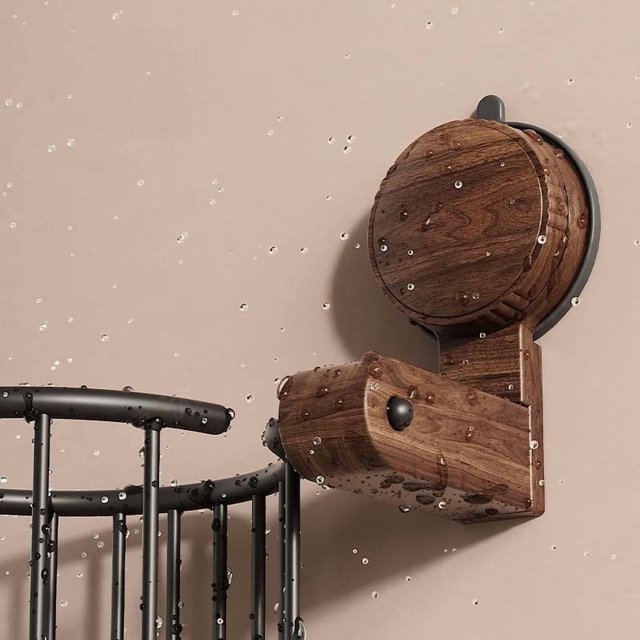 Boîte de Rangement Qwtwty Ventouse Noyer Étagère de Toilette Panier de Papier Toilette Non Perforé Salle de Bain