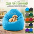 thumbnail image 6 of Monogrammed Cotton 31x33x20" Small Bean Bag Chair - w/Polystyrene Beads and CertiPUR Foam Filled Bean Bag for Teens and Kids - Forest Green, 6 of 11