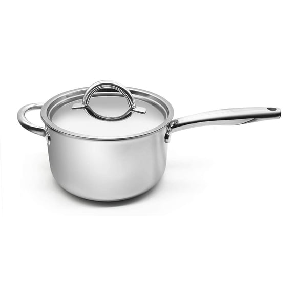 Fortune Candy 4 Quart Saucepan, 18/8 Stainless Steel Tri-Ply Cookware with Lid, Dishwasher Safe