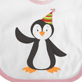 thumbnail image 4 of Inktastic Cute Penguin, Baby Penguin, Penguin with Party Hat Boys or Girls Baby Bib, 4 of 4
