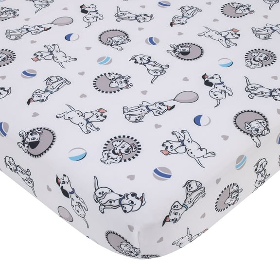 Disney 101 Dalmatians Black and White Fitted Crib Sheet