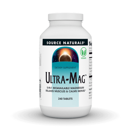 Source Naturals Ultra-Mag, 5 IN 1 -Bioavailable Magnesium, Maintains Muscle & Nerve Function* - 240 Tablets0 Count