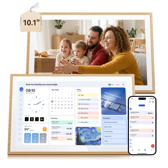 Blackview Digital Calendar 10.1'' electronic calendar for Family Schedules | Interactive Touchscreen Smart Chore Chart, Photo Frame for Family, Meals, Photo Display, Wall/Desk Mount, Gifts for Women