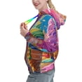 thumbnail image 2 of Picia Rainbow Melting Ice Cream Pattern Casual Women's Hoodie, Hooded Sweatshirt with Kangaroo Pocket, Comfortable Pullover with Eye-catching Drawstrings-Small, 2 of 7
