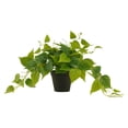 thumbnail image 2 of Artificial Pothos Plant with Plastic Pot, Realistic Hanging Faux Plant for Indoor Outdoor Shelf, Bathroom, Kitchen Decor, E, By Preplabs, 2 of 9