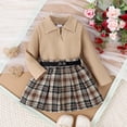 thumbnail image 6 of JAJAHO Toddler And Kids Girls Skirts Set Fall Outfit Long Sleeve Ribbed Top And Plaid Skirt 2 Piece Sets 1-5Y, 6 of 9