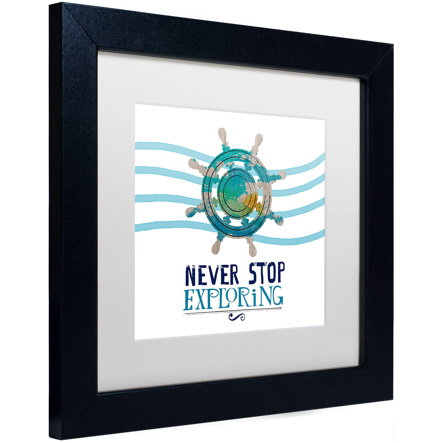 "Exploring" Canvas Art by Lisa Powell Braun, White Matte, Black Frame