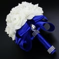 thumbnail image 5 of KALLORY 1Pc Artificial Flower Bouquet Bridal Flowers for Wedding Dark Blue Foam 11.8x7.1x9.4in, 5 of 8