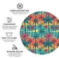 thumbnail image 3 of Lsque Hawaii Palms Pattern 4" Drink Coasters Set of 4, PVC Leather Absorbent Coasters, Table Coaster Set Decorative Coffee Cup Coasters Housewarming Gift -Round Shape, 3 of 6
