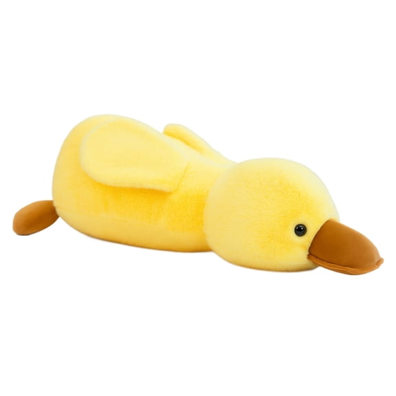 Plush Duck Stuffed Animal, Super Soft Yellow 27.6 Inch Lying Posture Cuddly Toy, 1 Pack Giant Fluffy Plush Pillow for Kids Girls, Ideal Birthday Gift for Nap Time Bedroom Decor Festival Surprise