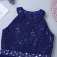 thumbnail image 4 of Miutii Kids Girls Sleeveless Floral Lace Maxi Dress Shiny Rhinestone Formal Dress High Neck Bridesmaid Gown Blue 12, 4 of 7
