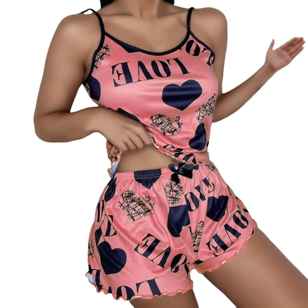 Pijama de manga larga con botones Gibobby para mujer, seda, rojo, L
