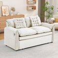 thumbnail image 4 of 87" Pull Out Sofa Bed, Convertible Sleeper Sofa with Adjustable Backrest & Storage - Beige, 4 of 6