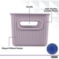 thumbnail image 4 of Superio Decorative Plastic Open Home Storage Bins Organizer Baskets, Small, Lilac (8 Pack) Container Boxes for Organizing Closet Shelves Drawer Shelf, 1.5 Liter, 4 of 8