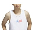 thumbnail image 2 of Adidas Mens American Flag Tank Sleeveless Shirt White Small, 2 of 3
