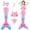 Style B(Pink), variant on 5Pcs Mermaid Tails for Swimming Girls Mermaid Swimsuit-Kids Mermaid Tail Princess Bikini Bathing Suit