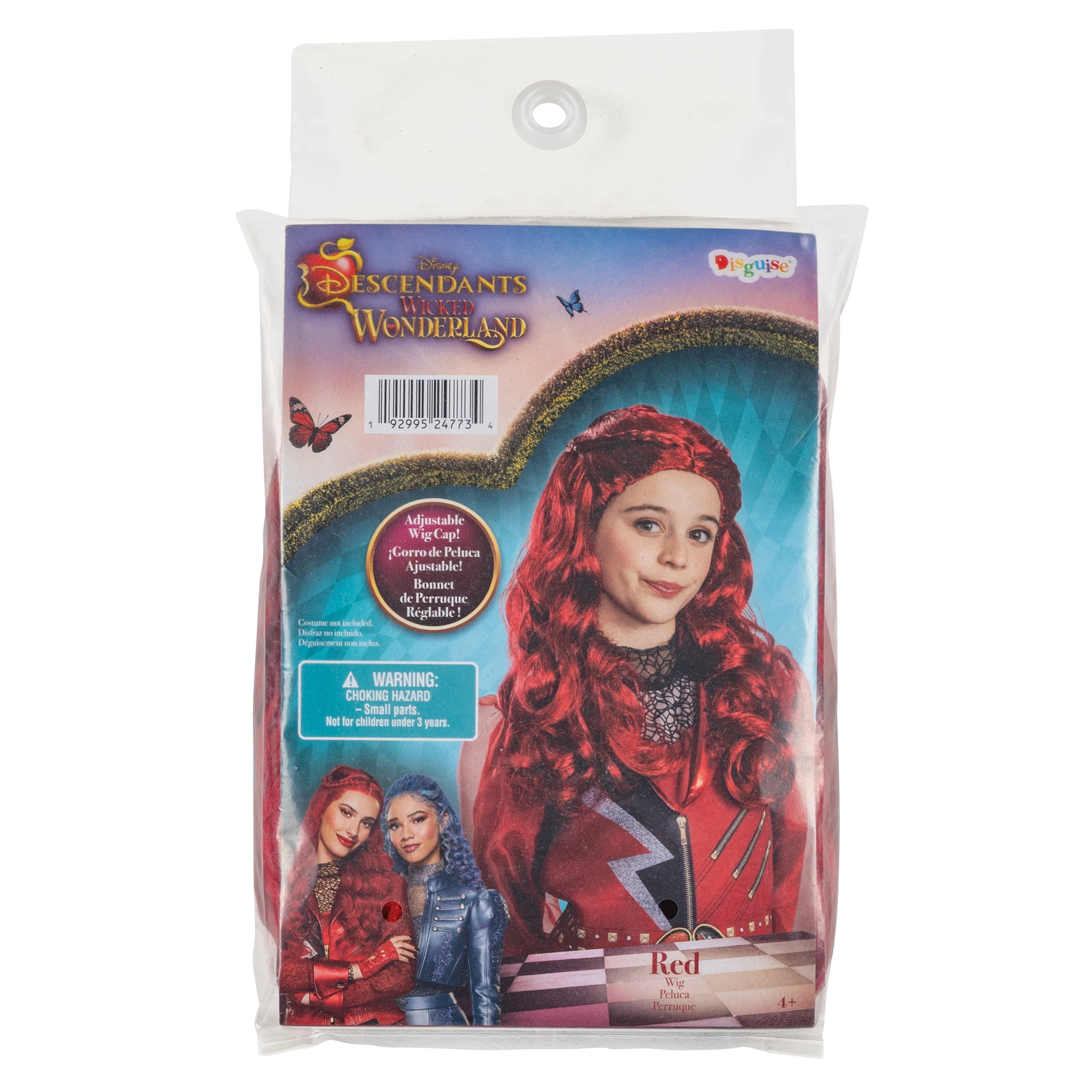 Disney Descendants Wicked Wonderland Red Halloween Costume Wig for Children, by Disguise