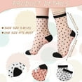 thumbnail image 3 of CAILDANL 10 Pairs Sheer Socks Striped Plaid Mesh Dot Bow See Through Transparent Socks for Women Girls, 3 of 7