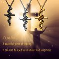 thumbnail image 3 of Jewmon Snake Cross Necklace for Men Stainless Steel Cross Pendant Chain Christmas Jewelry Gothic Gifts for Him Dad Grandpa Husband, 3 of 9