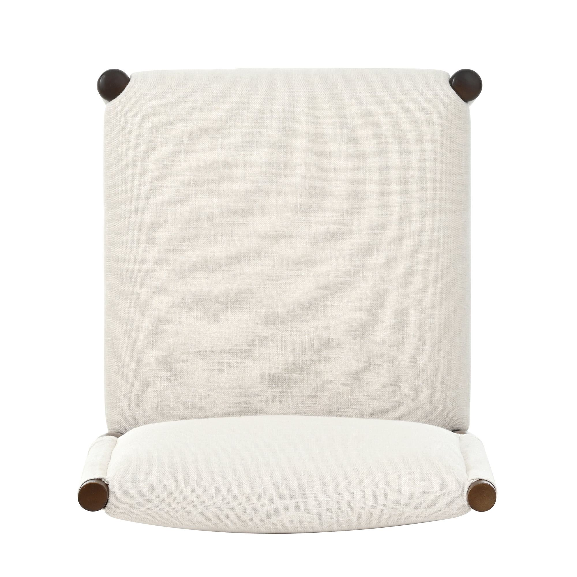 Set of 2 Modern Dining Chair, Kitchen Chair with 5.12 Inch Thick Seat Cushion and Solid Rubber Wood Legs, Upholstered Fabric Chair for Home Bar Restaurant Dining Room, Walnut Beige