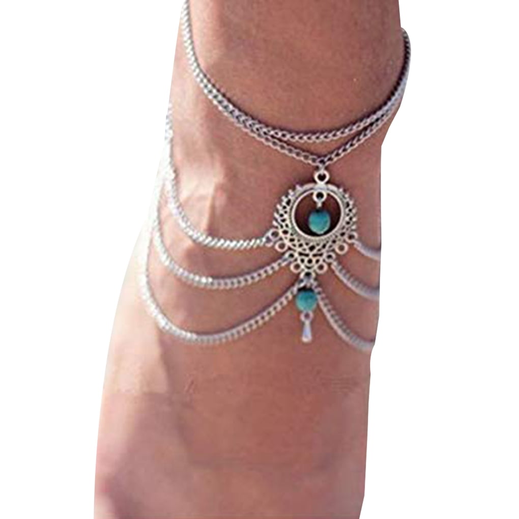 Retro Style Starfish Rune Anklets Beach Barefoot SandalsFoot Chain Willsa Jewelry For Women 