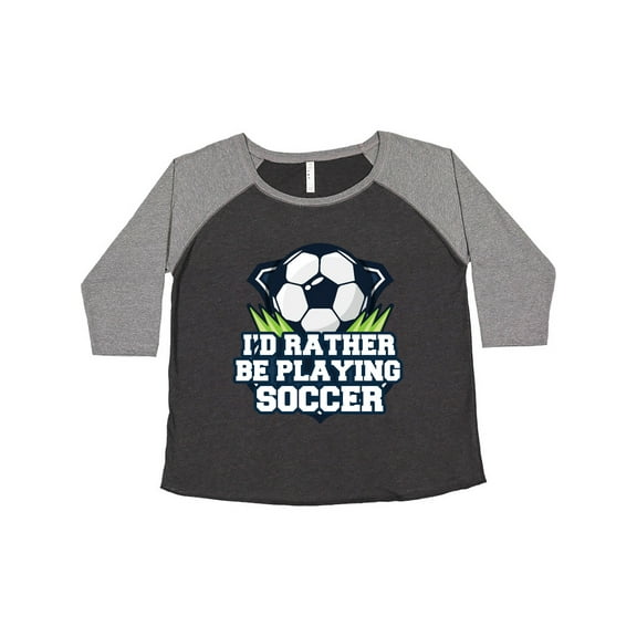 Inktastic I'd Rather Be Playing Soccer Women's Plus Size T-Shirt