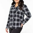 thumbnail image 2 of Well Worn Women's Super Soft Cotton Blend Flannel Classic Plaid Button Down Shirt, 2 of 3